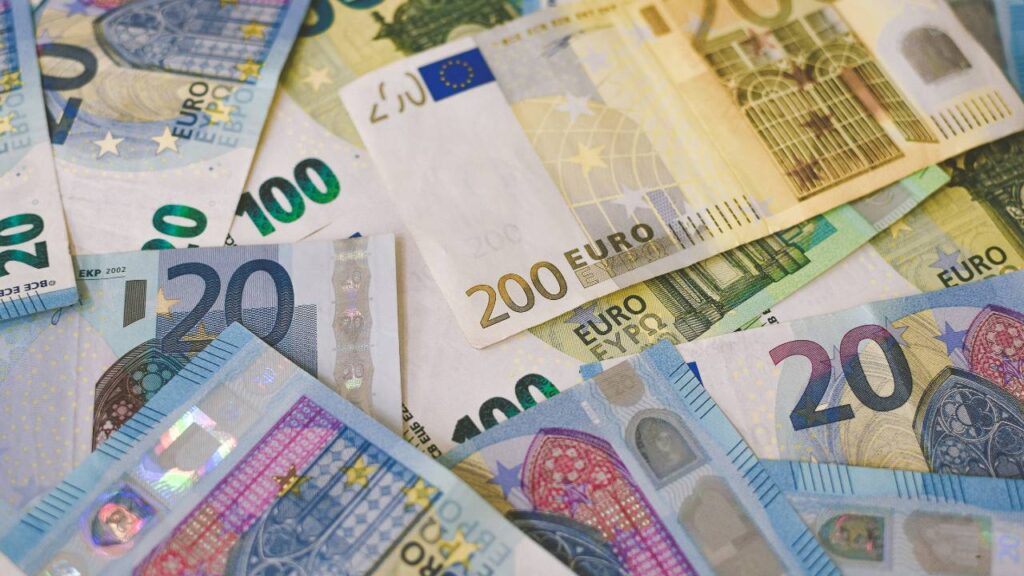 A heap of Euro bills