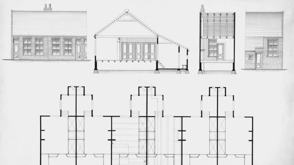 A plan of a suburban home
